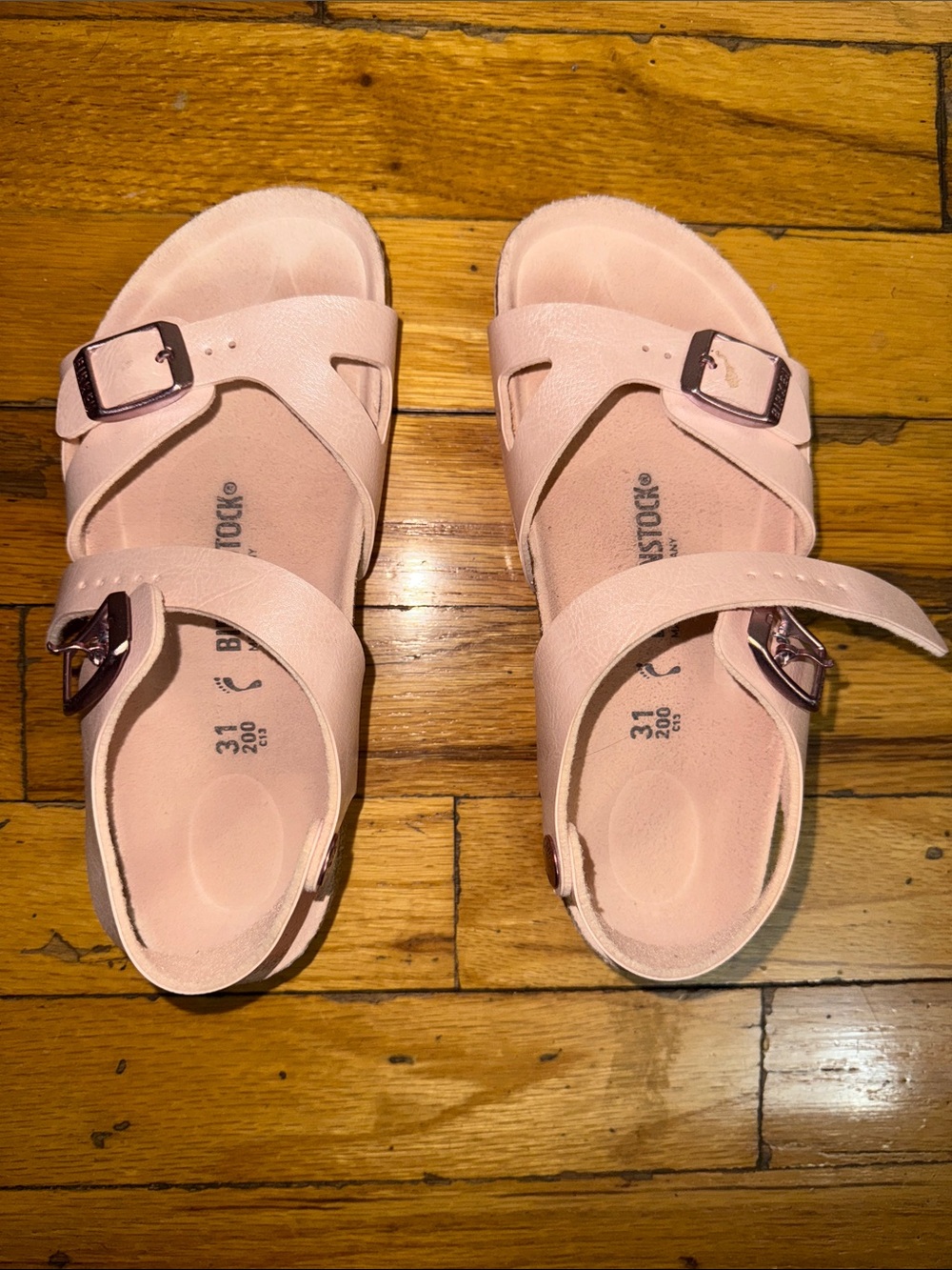 Birkenstock Kids Pink Adjustable Buckle Sandals
